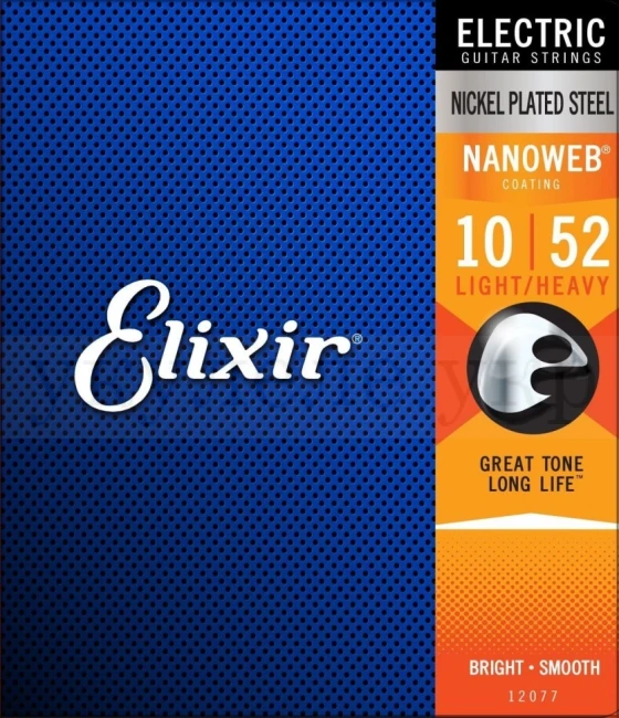 Elixir 12077 Nanoweb Nickel Plated Steel Light-Heavy 10/52 (EL NW LH)